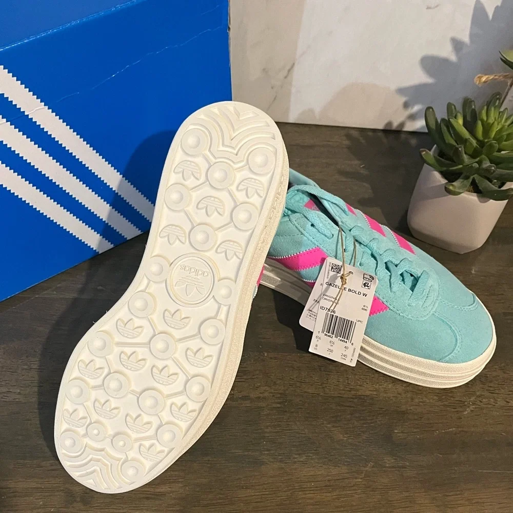 adidas Gazelle Bold Flash Aqua Lucid Pink - Picture 11 of 11